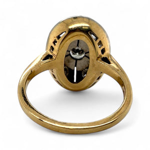 Vintage Two Toned Diamond Cocktail Ring 14K