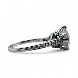 Vintage Platinum 2 Carat Old European Cut Diamond Engagement Ring