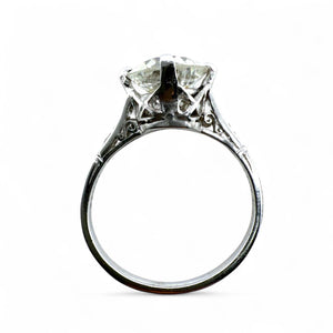 Vintage Platinum 2 Carat Old European Cut Diamond Engagement Ring