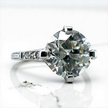 Vintage Platinum 2 Carat Old European Cut Diamond Engagement Ring