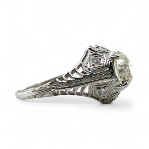 Vintage Edwardian Era 1.5 Carat Diamond Platinum Engagement Ring