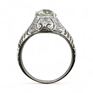 Vintage Edwardian Era 1.5 Carat Diamond Platinum Engagement Ring