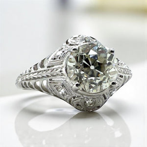 Vintage Edwardian Era 1.5 Carat Diamond Platinum Engagement Ring