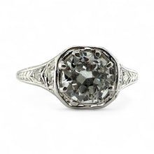 Vintage 0.8 Carat Old European Cut Diamond Platinum Engagement Ring