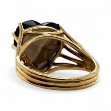 Vintage Heart Shaped Smoky Quartz Cocktail Ring 14K Yellow Gold