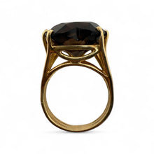 Vintage Heart Shaped Smoky Quartz Cocktail Ring 14K Yellow Gold