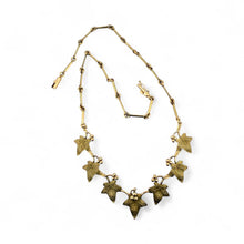 Vintage Grape Leaf Italian Made Necklace 14K Yellow Gold