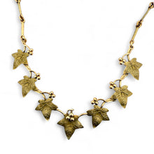 Vintage Grape Leaf Italian Made Necklace 14K Yellow Gold