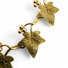 Vintage Grape Leaf Italian Made Necklace 14K Yellow Gold