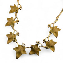 Vintage Grape Leaf Italian Made Necklace 14K Yellow Gold