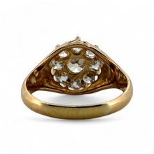 Victorian Era Old Mine Cut Diamond Cluster Ring 18K Rose Gold