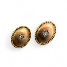 Vintage Diamond Stud Earrings 14K Yellow Gold