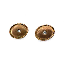 Vintage Diamond Stud Earrings 14K Yellow Gold
