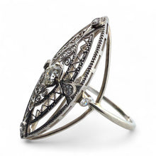 Vintage Filigree Brooch Conversion Elongated Ring