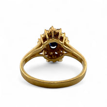Vintage Diamond & Sapphire Cluster Ring 14K Yellow Gold