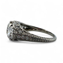Vintage 3 CTW Edwardian Era Three Stone Diamond Platinum Engagement Ring
