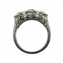Vintage 3 CTW Edwardian Era Three Stone Diamond Platinum Engagement Ring