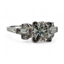 Vintage 1 Carat Art Deco Solitaire Platinum Engagement Ring