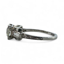 Vintage 1 Carat Art Deco Solitaire Platinum Engagement Ring