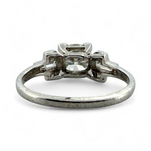 Vintage 1 Carat Art Deco Solitaire Platinum Engagement Ring