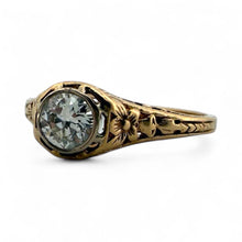 Edwardian 0.5 Carat Old European Cut Diamond Engagement Ring 14K Yellow Gold