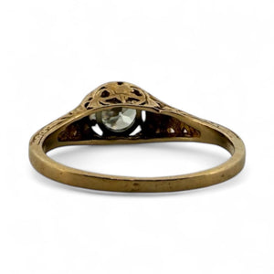 Edwardian 0.5 Carat Old European Cut Diamond Engagement Ring 14K Yellow Gold