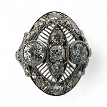 Edwardian Era 2 CTW Old European Cut Diamond Platinum Cocktail Ring