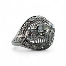 Vintage 1.3CTW Old European Cut Diamond Platinum Cocktail Ring