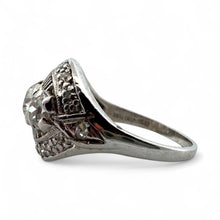 Vintage 1.3CTW Old European Cut Diamond Platinum Cocktail Ring