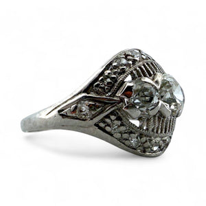 Vintage 1.3CTW Old European Cut Diamond Platinum Cocktail Ring