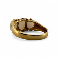 Vintage Opal & Diamond Three Stone Ring 18K Yellow Gold
