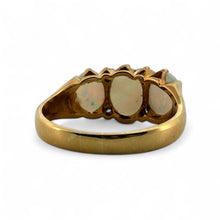 Vintage Opal & Diamond Three Stone Ring 18K Yellow Gold