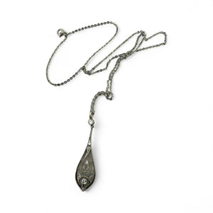Vintage Edwardian Era Dainty Filigree Diamond Necklace