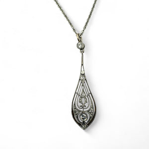 Vintage Edwardian Era Dainty Filigree Diamond Necklace