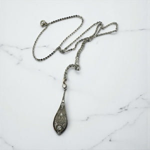 Vintage Edwardian Era Dainty Filigree Diamond Necklace