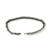 Vintage Art Deco Diamond & Emerald Filigree Bracelet 14K White Gold