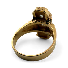 Vintage Gold Nugget Elongated Diamond Cocktail Ring