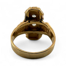 Vintage Gold Nugget Elongated Diamond Cocktail Ring