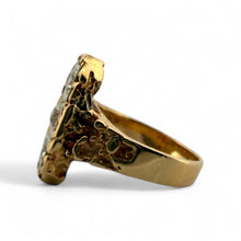 Vintage Gold Nugget Elongated Diamond Cocktail Ring