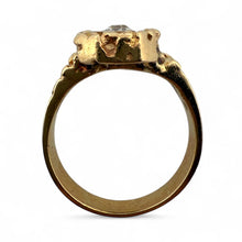 Vintage Gold Nugget Elongated Diamond Cocktail Ring