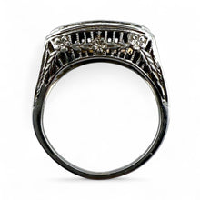 Vintage Art Deco Sapphire & Diamond Filigree Cocktail Ring Belais & Co