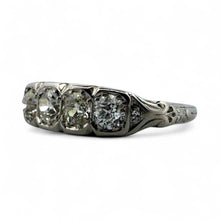Vintage 1CTW Old Mine Cut Diamond Four Stone Band Style Ring