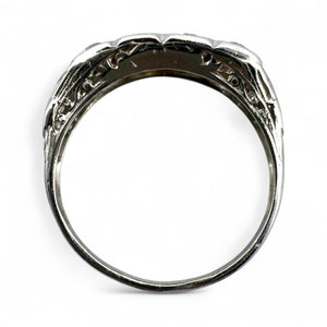 Vintage 1CTW Old Mine Cut Diamond Four Stone Band Style Ring