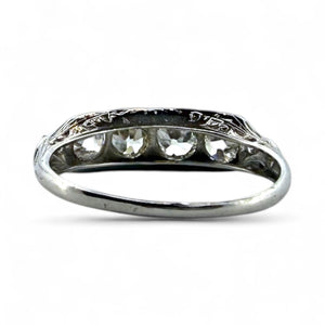 Vintage 1CTW Old Mine Cut Diamond Four Stone Band Style Ring