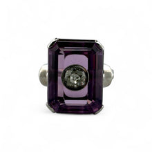 Vintage Amethyst & Old Mine Cut Diamond Illusion Set Cocktail Ring