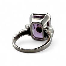Vintage Amethyst & Old Mine Cut Diamond Illusion Set Cocktail Ring