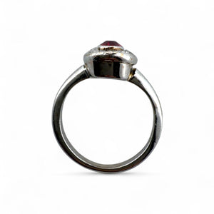 Vintage Art Deco Dainty Synthetic Ruby & Diamond Pinky Ring