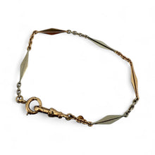 Vintage Two Toned Link Bracelet White & Rose Gold 14k