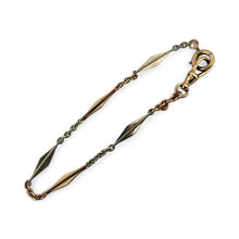 Vintage Two Toned Link Bracelet White & Rose Gold 14k