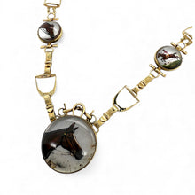 Vintage Equestrian Essex Crystal 14K Yellow Gold Necklace